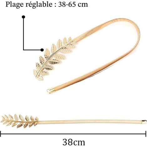 4 embrasses rideaux réglables en alliage, pince corde, feuilles dorées.