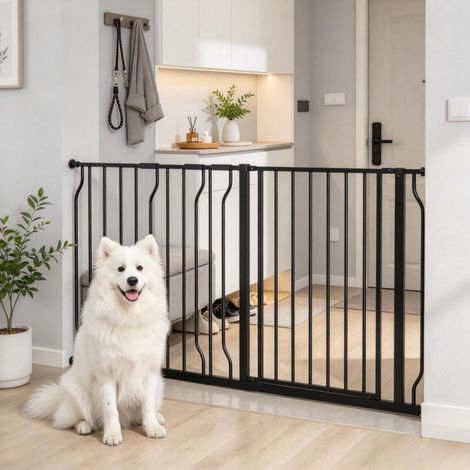 Protection Fiable Barrière de Sécurité Extensible 75-145 cm Sans Perçage Double Verrouillage pour Chien (1/5)