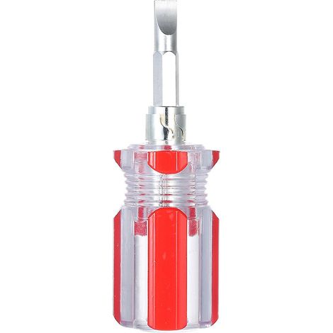 Mini-Schraubendreher, transparent, mit zwei Verwendungsmöglichkeiten (Kreuzschlitz und Schlitz).