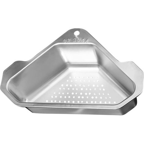 304 Stainless Steel Kitchen Sink Drain Basket Silver Corner