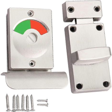 Serrure de porte avec indicateur en acier inoxydable pour WC - Maison vacante - Disponible pour salle de bain (1/2)
