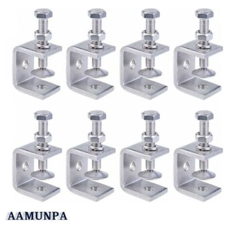 Serre-joints C 8 pièces en acier inoxydable 304 – Ouverture 30mm – Plage de serrage 16-25mm – Pour menuiserie et soudure