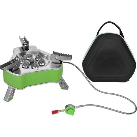 Brûleur à Gaz Portable Mini Barbecue de Pique-nique Réchaud Anti-Vent Compact Extérieur (1/5)
