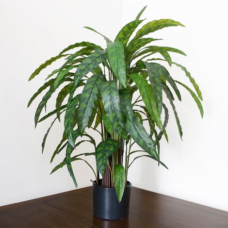 90cm Variegated Artificial Calathea Plant Premium (1/5)