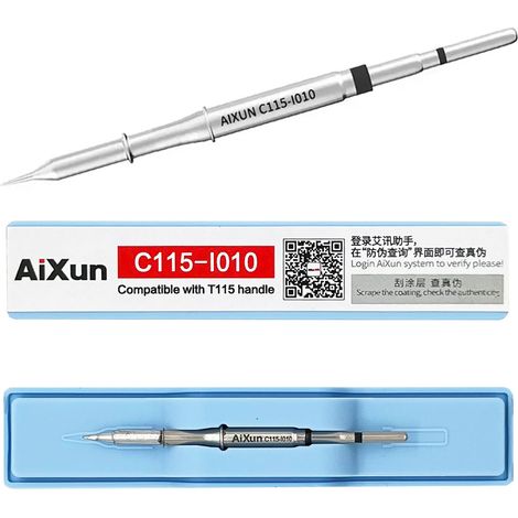 Punta per saldatore di precisione Aixun C115-I010, dritta tipo I, 0,1 mm