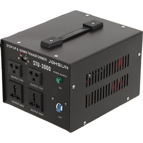Convertidor de voltaje, potencia de 3000 W, conversión de 110 V a 220 V, salida USB de 5 V, tamaño compacto, construcción robusta de hierro. (1/5)