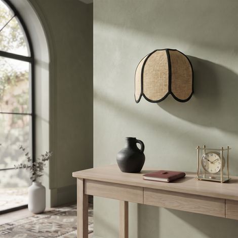 Aplique de Pared en Rafia Beige  Serie IRIS (1/5)