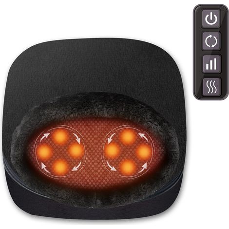 Masajeador de pies Shiatsu 2 en 1 con calor y cojín masajeador de espalda, calentador de pies y alivio del dolor de pies, regalo de Navidad para hombres y mujeres (1/5)