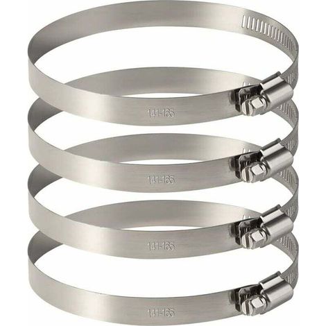 4Pcs 150 mm Collier de Serrage Tuyau Ajustable en Acier Inoxydable Pour Fixer Souples Durites (141mm-165mm)