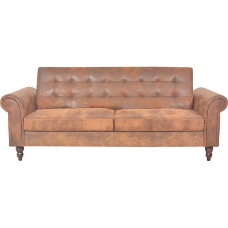 Maison Exclusive - 2-Sitzer Schlafsofa mit Armlehnen Künstliches