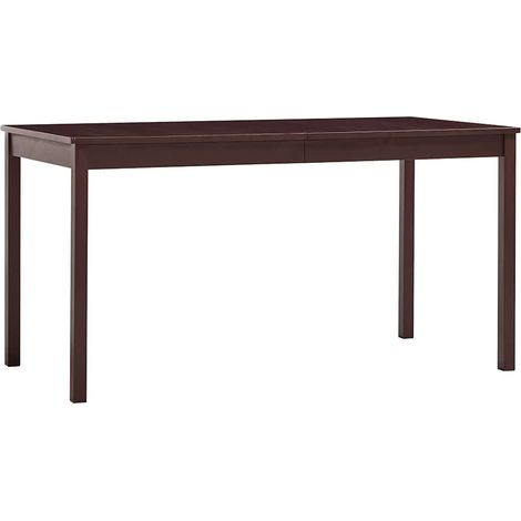 vidaXL Table à manger Marron foncé 140x70x73 cm Bois de pin (1/5)