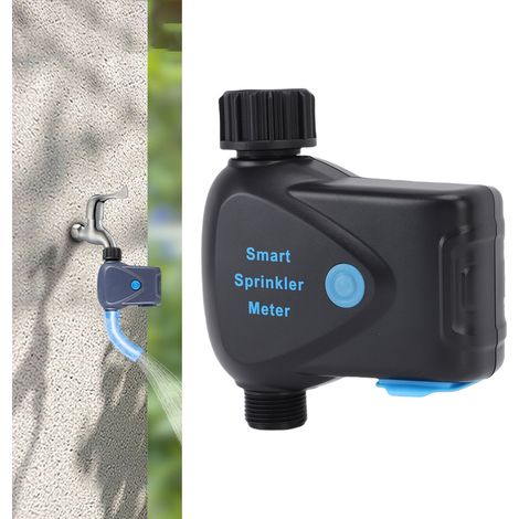Temporizador de riego inteligente Tuya ZigBee para mangueras de jardín con medidor de flujo, resistente al agua IP65, enchufe único para jardín/piscina. (1/5)