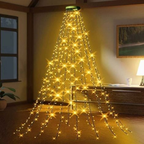 Guirlande Lumineuse Sapin NoëL, 2M 16 Branche 400 LED Guirlande Lumineuse Arbre Noel avec 8 Modes et Minuteur, Ilumineuse de sapin de Noël Imperméable pour Décoration Sapin de Noël - Blanc chaud (1/5)