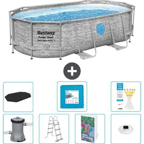 Bestway Bestway Power Steel Ovale - 427x250x100 cm - 8-pièces S674 (1/4)