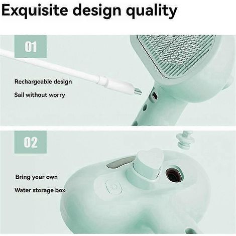 Peigne démêlant pour chats et chiens avec fonction massage, vert jn (1/5)
