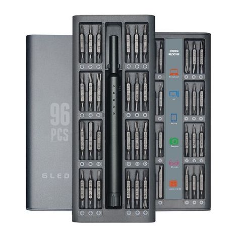 Kit de tournevis de précision 97 en 1 avec embouts magnétiques pour la réparation d'ordinateurs, téléphones et autres appareils. (1/5)