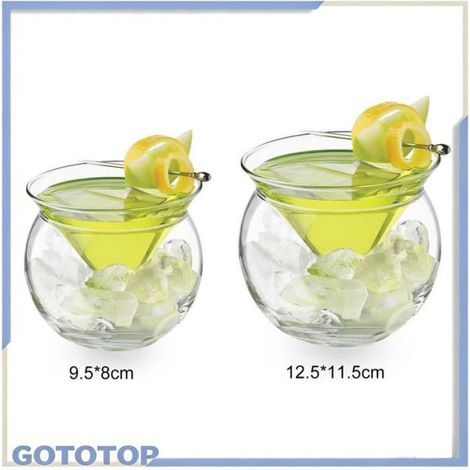 Verre À Martini - Verre Transparent En Verre Trempé - Pour Cocktails Et Vins - Capacité 150 Ml - Hauteur 9,5 Cm - Diamètre 8 Cm - 1 Pièce (1/5)