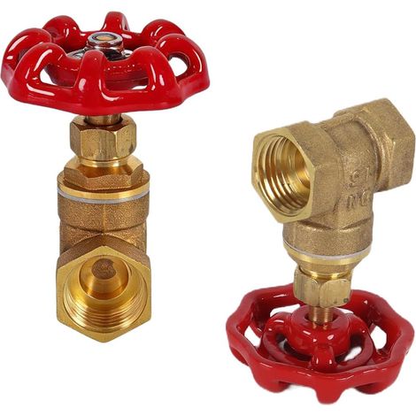 Vanne à guillotine cryptée en laiton DN15 BSPP G1/2, vanne rotative 232 PSI pour eau, pétrole et gaz, avec poignée à tête rouge (1/5)