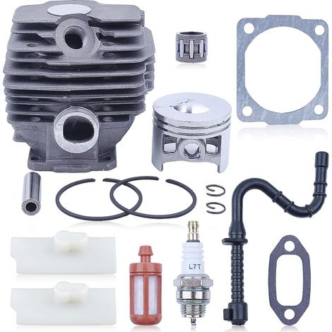 46mm Piston et Cylindre pour STIHL 028 028AV 028AVS 028WB AV028 Tronconneuse Pieces Detachees Cylindre Piston kit avec Bougie Filtre Essence Joints et d'autres 028 AV Accessoire