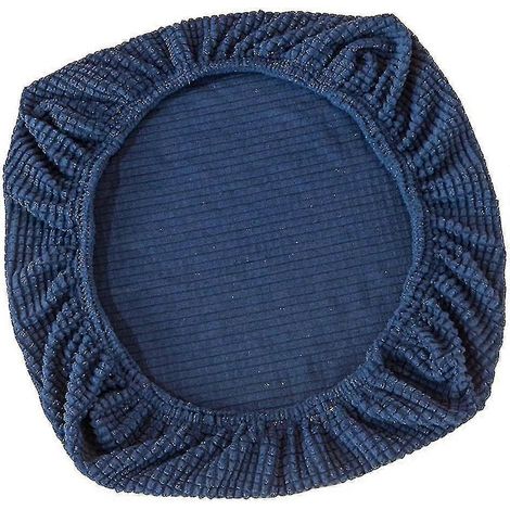 Housse extensible pour chaise de bureau pivotante, bleu foncé (1/4)