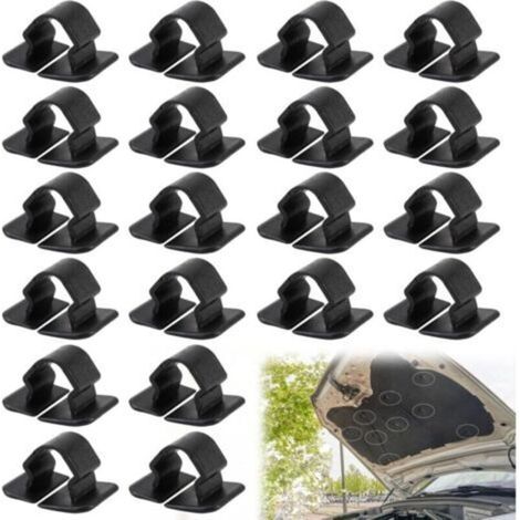 20 clips de soporte para almohadilla aislante del capó del coche, hebilla de sujeción de plástico para capó de coche, clips de soporte para almohadilla aislante del capó, aislamiento térmico negro-cre