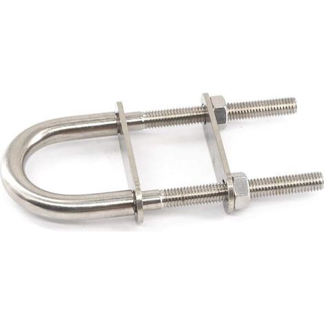 Acier Inoxydable Boulons En U M10 x 100 mm x 180 mm Boulon Carré en U Avec Écrous et Plaque De Cadre Boulons de Serrage Fixation pour Fixation Tuyaus (1/4)