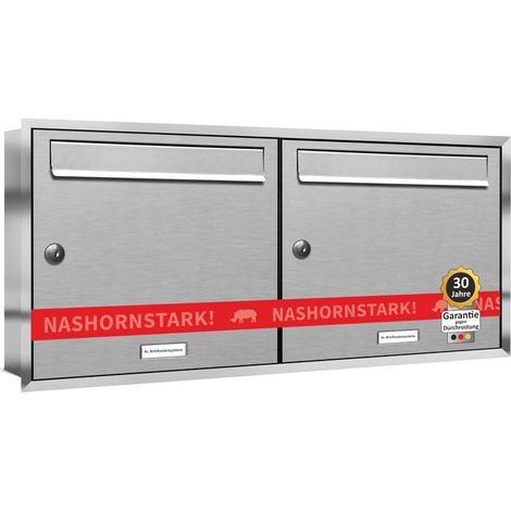 2er Edelstahl Briefkastenanlage für Unterputz Montage (1/5)