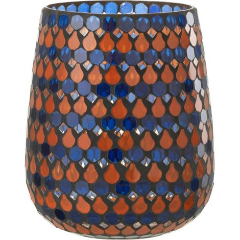 Photophore Design Goutte "African Desire" 21cm Orange & Bleu (1/5)