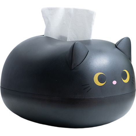 Boîte à mouchoirs en forme de chat de dessin animé,boîte de rangement pour papier toilette,boîte de rangement,décoration intérieure (1/5)
