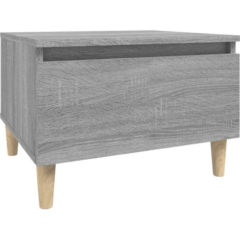 Table d'appoint table basse avec tiroir 50 x 46 x 35 cm bois d'ingénierie gris DEC032533 (1/5)