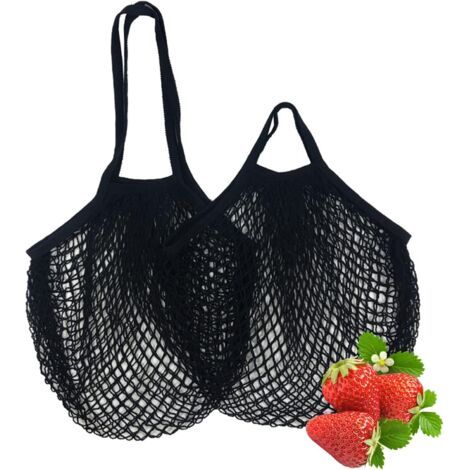 2 Pcs Sacs de Rangement Muraux pour Légumes,Sacs en Filet D'épicerie Réutilisables, Sac de Légumes D'épicerie Écologique, Sac à Provisions en Filet, Sacs Produits Réutilisables Fruits (1/5)