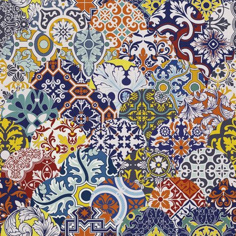 Telas decorativas para exteriores Oxford - Motivo de azulejos (1/5)