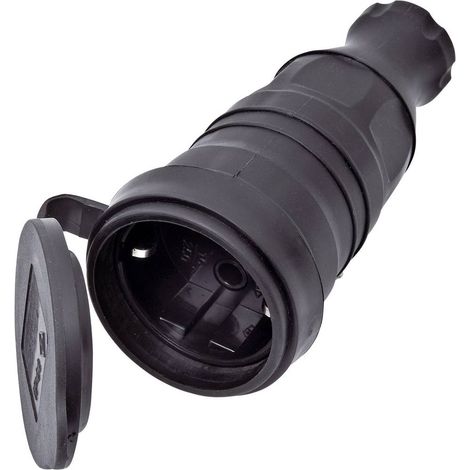 Fiche électrique femelle avec terre interBär 9005-004.01 caoutchouc 230 V noir IP44 A966811 (1/2)