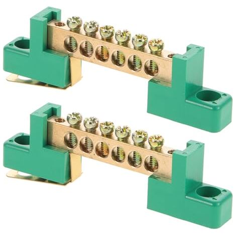 69-6-Loch-Erdungsset (2 Stück) mit grünem Kartenstecker, für 12V/48V Audio-Batterieanschlüsse (1/5)