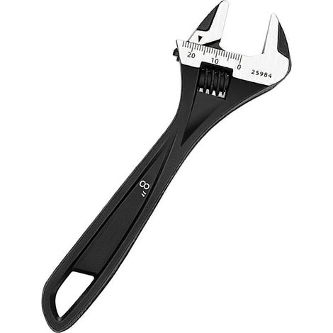 Clé à molette multifonctionnelle à double usage, grande extrémité ouverte, réglable, pour l'entretien des tuyaux dans les espaces restreints, pour la réparation de salles de bain, 20 cm (8 pouces). (1/4)