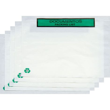 OFITURIA Bolsas Portadocumentos de Papel Transparente para Enviar Paquetes con Autocierre Adhesivo Fácil y Resistente. Bolsas para Embalaje de Correo y Envíos Seguros (100 UDS, 175x135) (1/5)