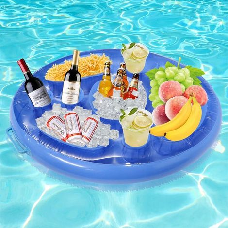 Aufblasbarer, schwimmender Becherhalter mit 8 Löchern, großes Fassungsvermögen, ideal für Pool, Poolpartys und Strand. (1/5)