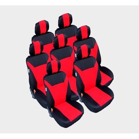 Autositzbezüge für VW Touran, Sharan, Ford Galaxy, Citroën C8, Peugeot 307 SW, Citroën C4, Peugeot 806, 807, rot
