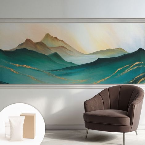 Carta Da Parati Non Tessuto - Con Colla Gratuita - Con Motivi Moderni - Design Elegante Per Pareti Paesaggio tranquillo 250x104 cm (1/5)