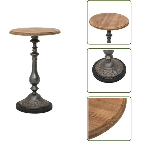 Beistelltisch Tannenholz Massiv 40 x 64 cm Braun - Beistelltisch - Wohnzimmer Deko - Holztisch - Tanne - Rustikal (1/5)