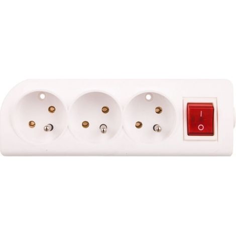 Multiprise Avec Interrupteur - 3 Gniazda - 250v - 16a - Rallonge Électrique - Uziemienie