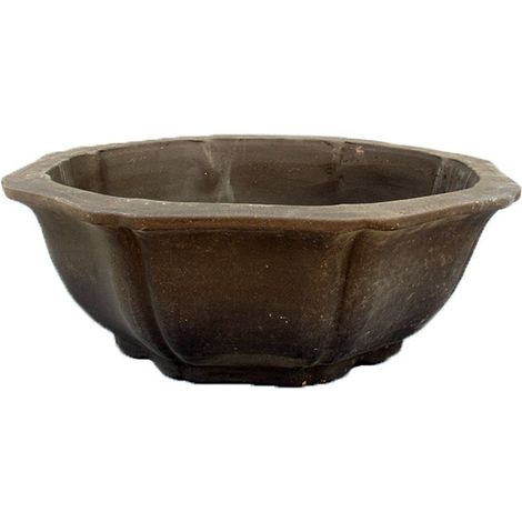 Vaso per bonsai ottagonale (forma a fior di loto) in gres 38,5x38,5x13 cm - GL64a