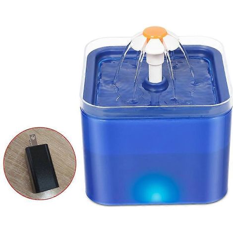 Katzenbrunnen, geräuschloser automatischer USB-Spender, Haustiertränke in Blau.