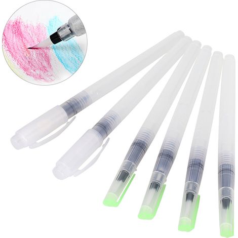 Six pinceaux aquarelle, poils en nylon, 18 cm de long, outils d'écriture aquarelle (1/5)