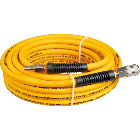 Tuyau à air comprimé Dewalt  - PVC 8x12 mm - 10 m - raccords rapides et manchons de protection -  9045915DWT578