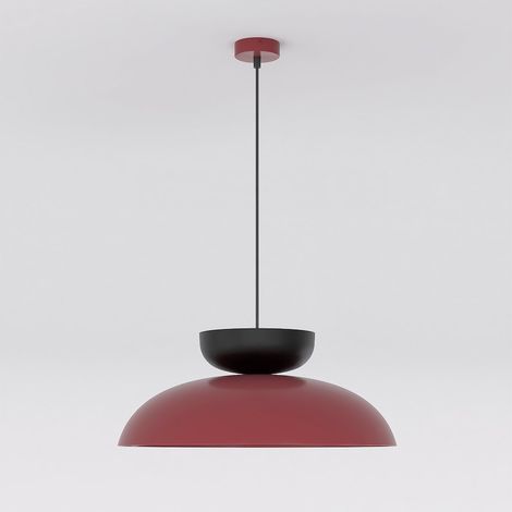 Lampada a sospensione Mega bordeaux con dettagli neri