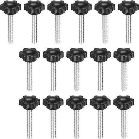 16 pièces. Clé à molette bouton-poussoir forme hexagonale poignée M6 × 50mm Gewinde (1/4)
