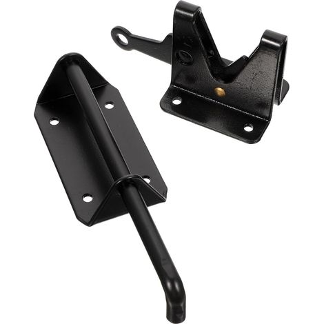 Loquet de Portail en Acier Noir Robuste, sans Déformation, Fiable pour Clôtures en Bois, Accessoires de Visserie pour Installation Facile, pour Sécuriser Votre Jardin (1/5)