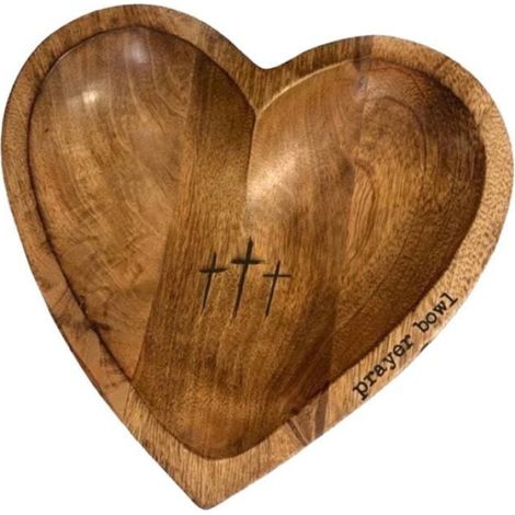 B Bol en Forme de CœUr - Bol Fonctionnel et de Collection - Bol en Bois Fabriqué à la Main pour Servir des Bonbons Aux Noix avec (1/4)