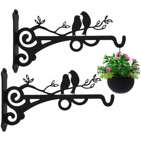 Support de suspension multifonctionnel pour plantes d'extérieur et d'intérieur, crochet robuste en acier massif, crochet mural pour lanterne, lampe de jardin, mangeoire à oiseaux, lot de 2 (1/5)